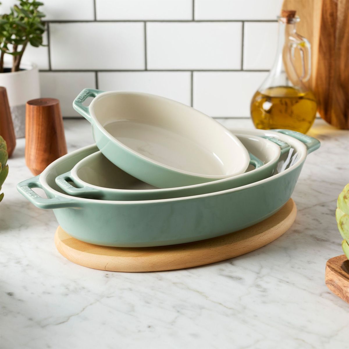 CRATE & BARREL - Set De 3 Fuentes Staub Para Hornear