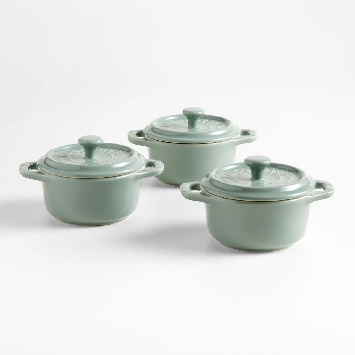 CRATE & BARREL - Set De 3 Mini Cocottes Staub
