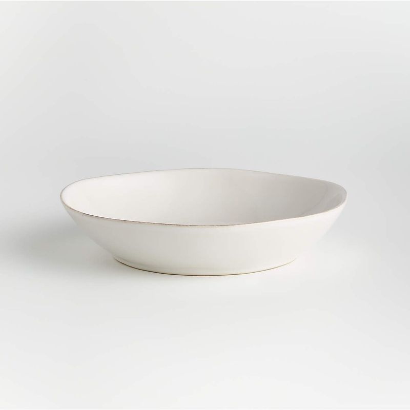 CRATE & BARREL - Bowl Bajo para Pastas Marin Blanco