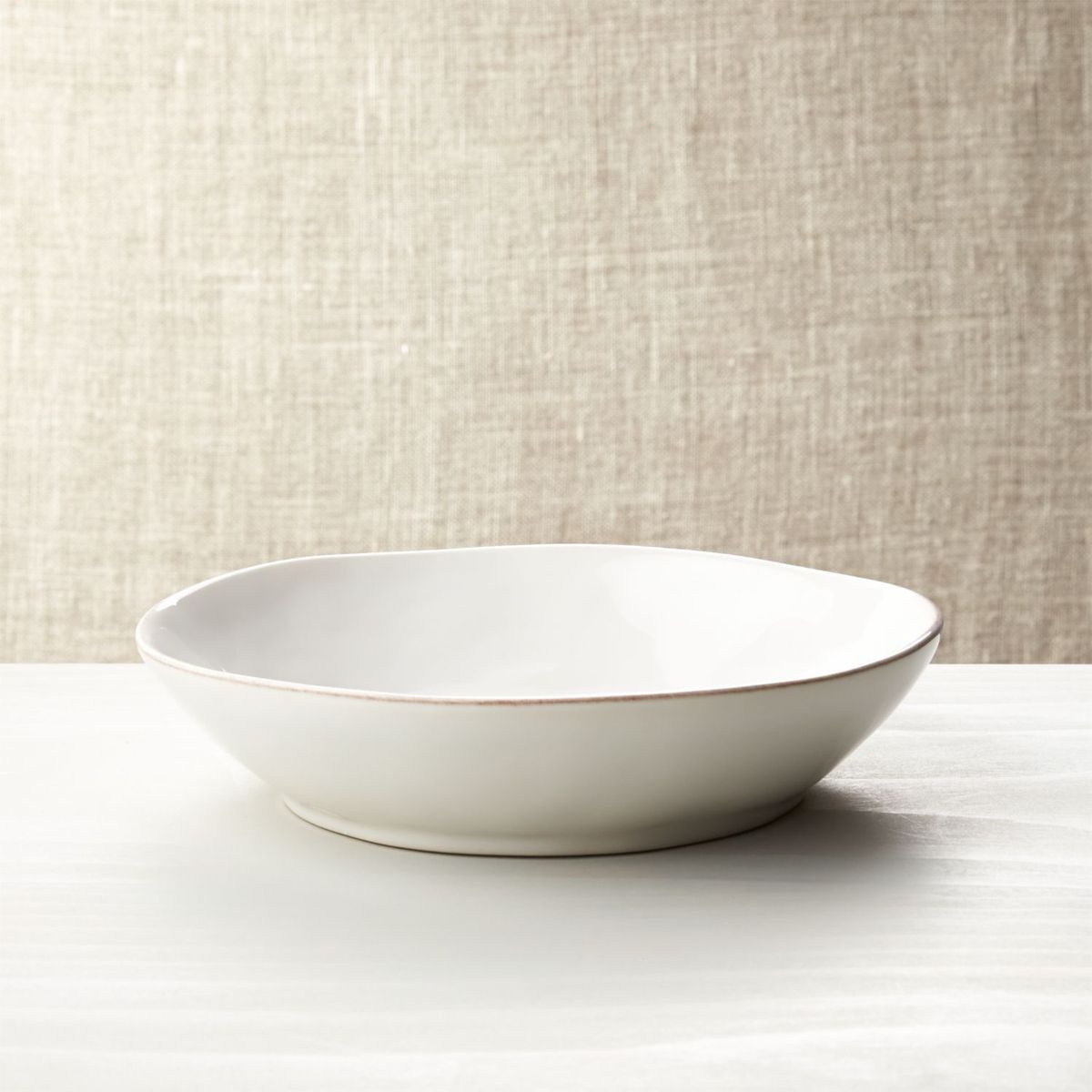 CRATE & BARREL - Bowl Bajo para Pastas Marin Blanco