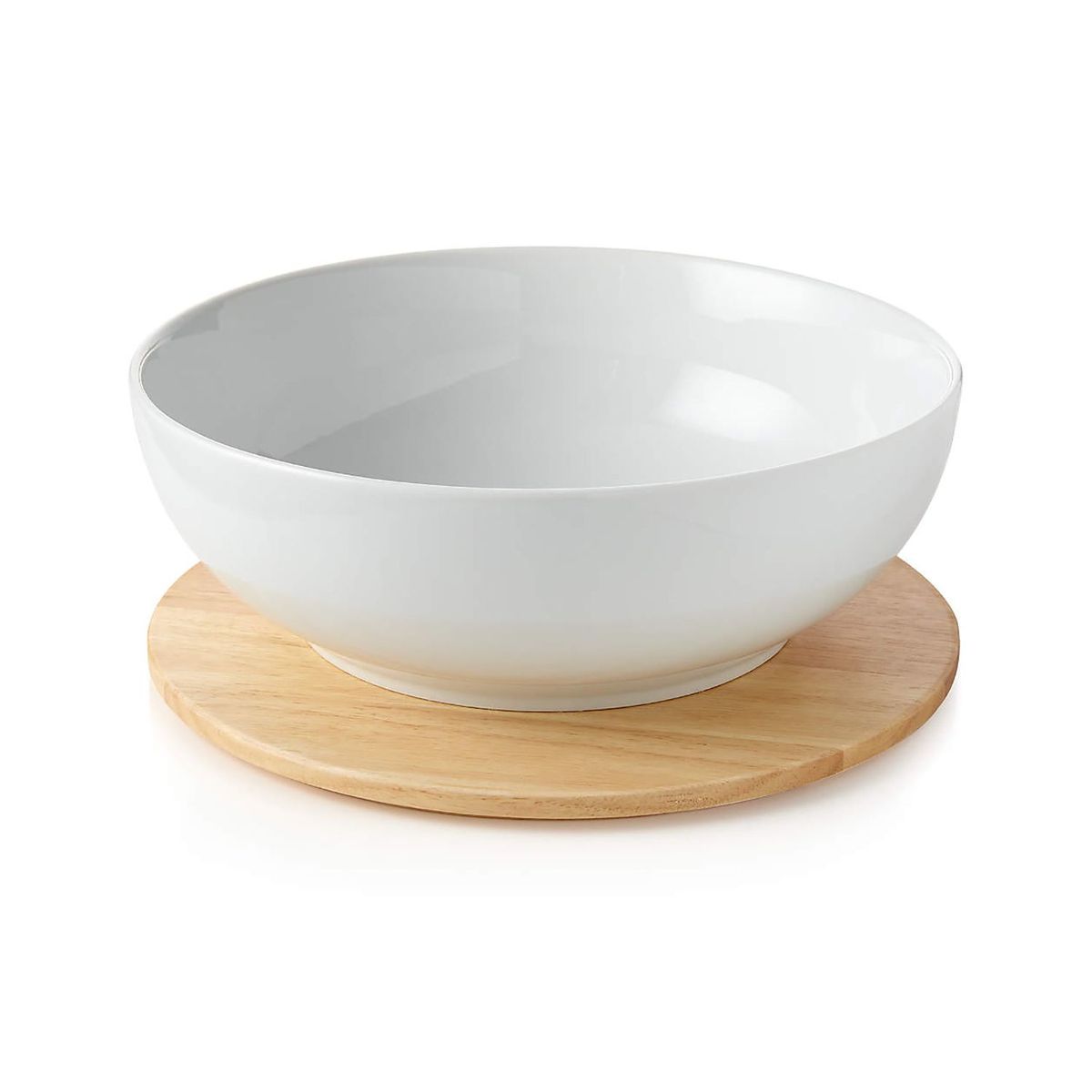 CRATE & BARREL - Bowl de Servir con Tapa de Madera Merge