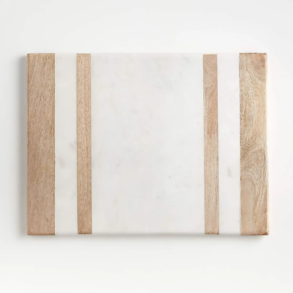 CRATE & BARREL - Tabla de Servir con Incrustración de Madera y Mármol