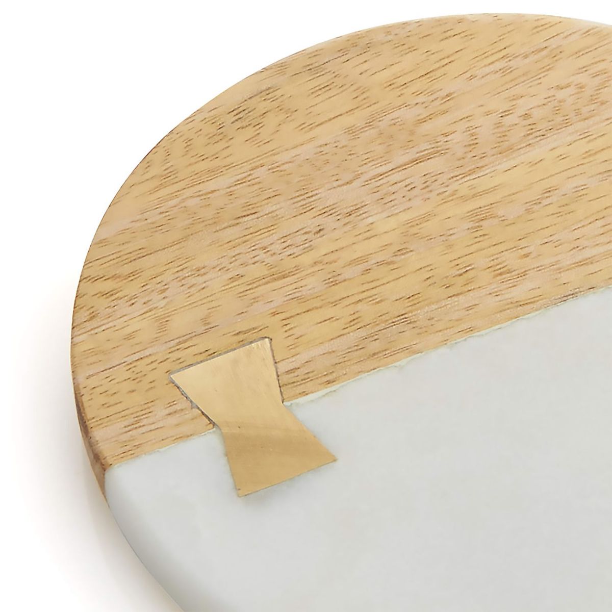 CRATE & BARREL - Juego de 4 Posavasos de Madera y Mármol