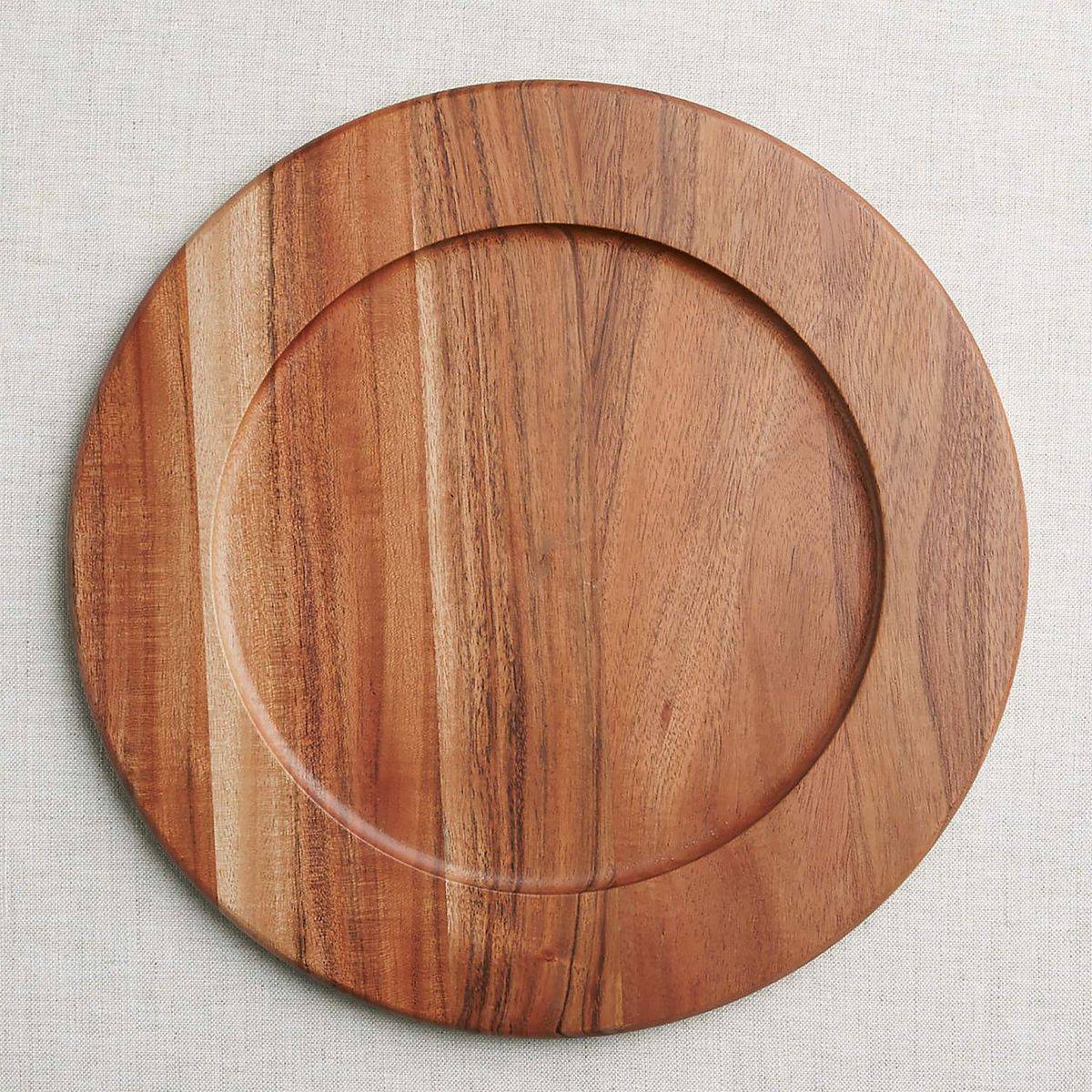 CRATE & BARREL - Plato Charger Carson Acacia 36cm