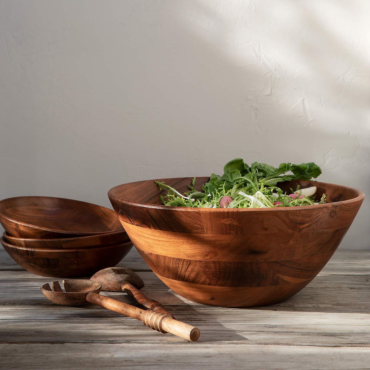CRATE & BARREL - Bowl Individual Carson Acacia