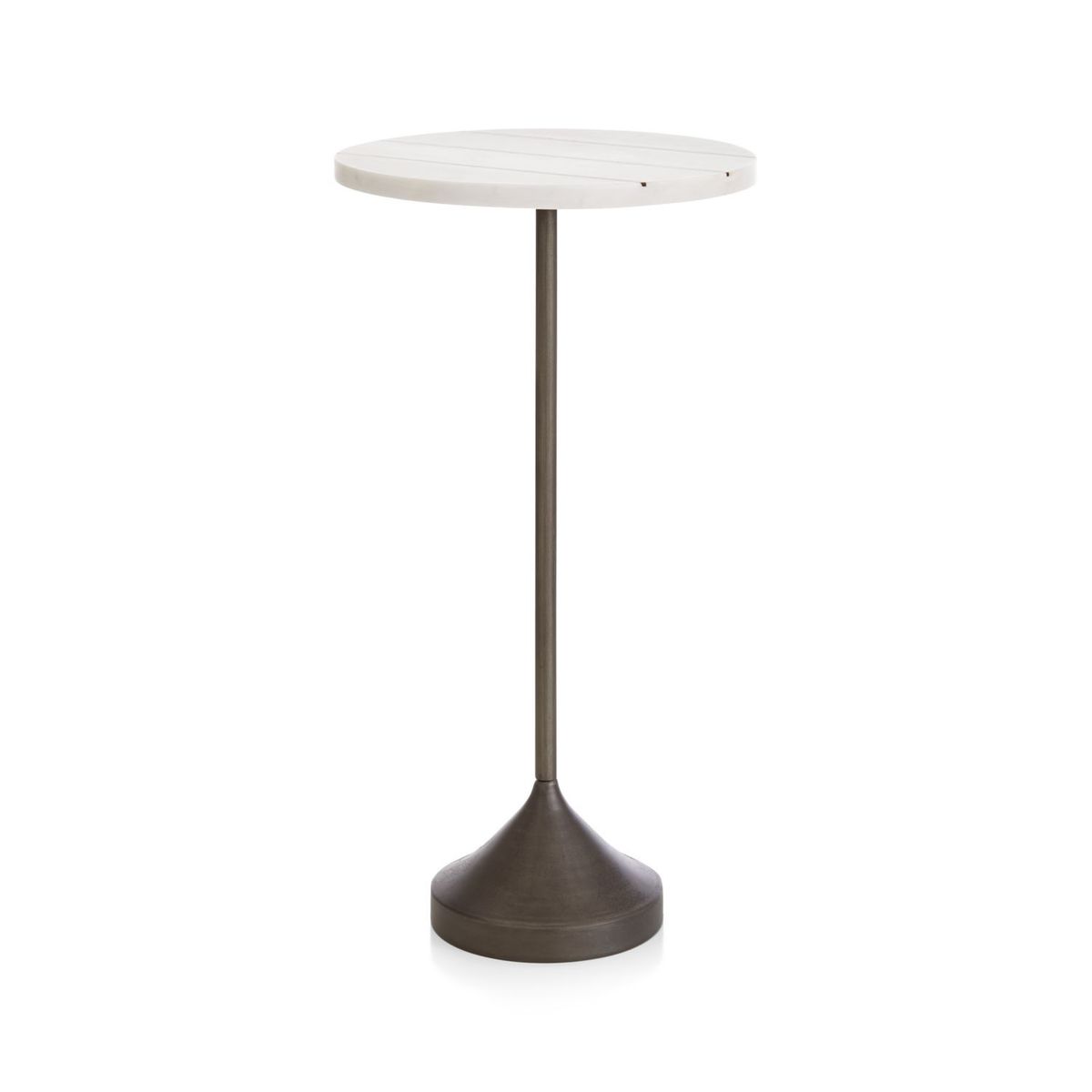 CRATE & BARREL - Mesa Auxiliar Prost de Mármol con Base de Latón