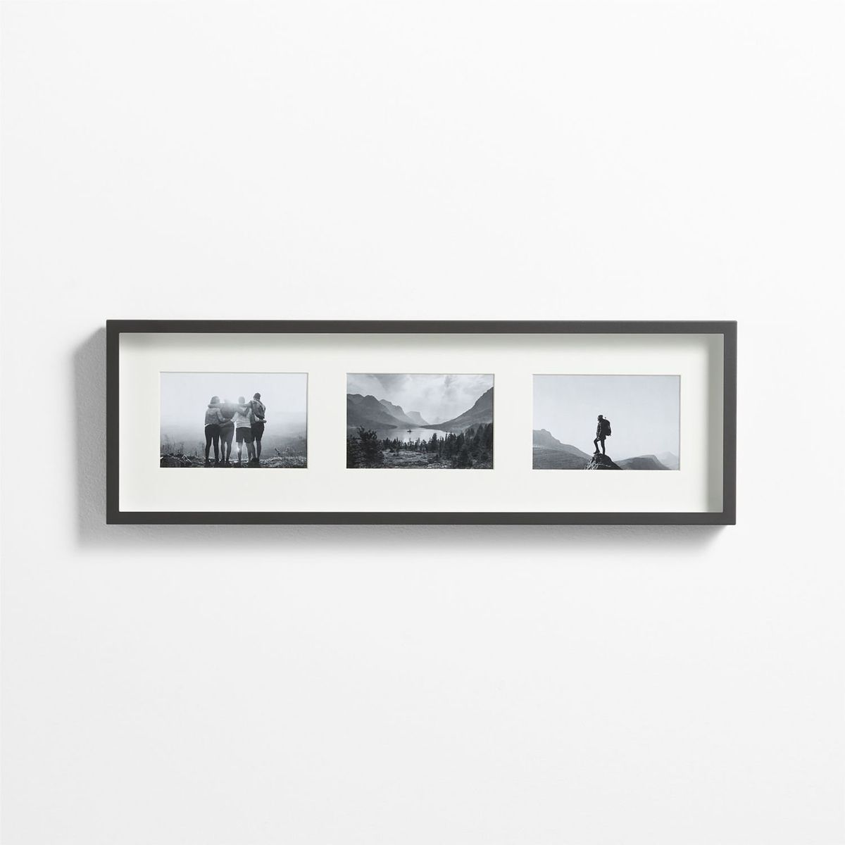 CRATE & BARREL - Marco de Fotos Triple Negro 20x61cm