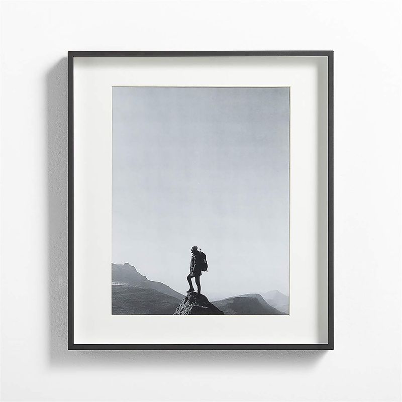 CRATE & BARREL - Marco De Pared Negro Cepillado 40x43cm