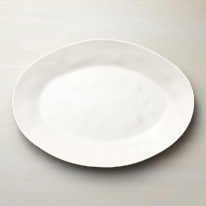 CRATE & BARREL - Plato para Servir Ovalado Marin Grande Blanca