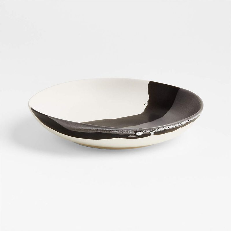 CRATE & BARREL - Bowl Bajo Stella Blanco Y Negro