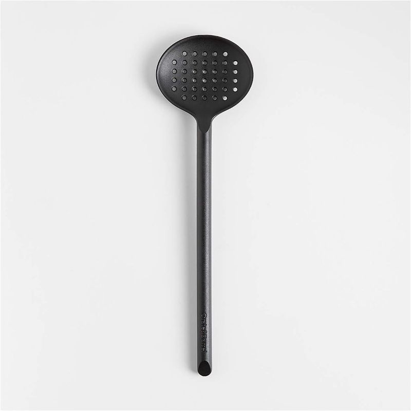 CRATE & BARREL - Cuchara Ranurada de Nailon Negro 