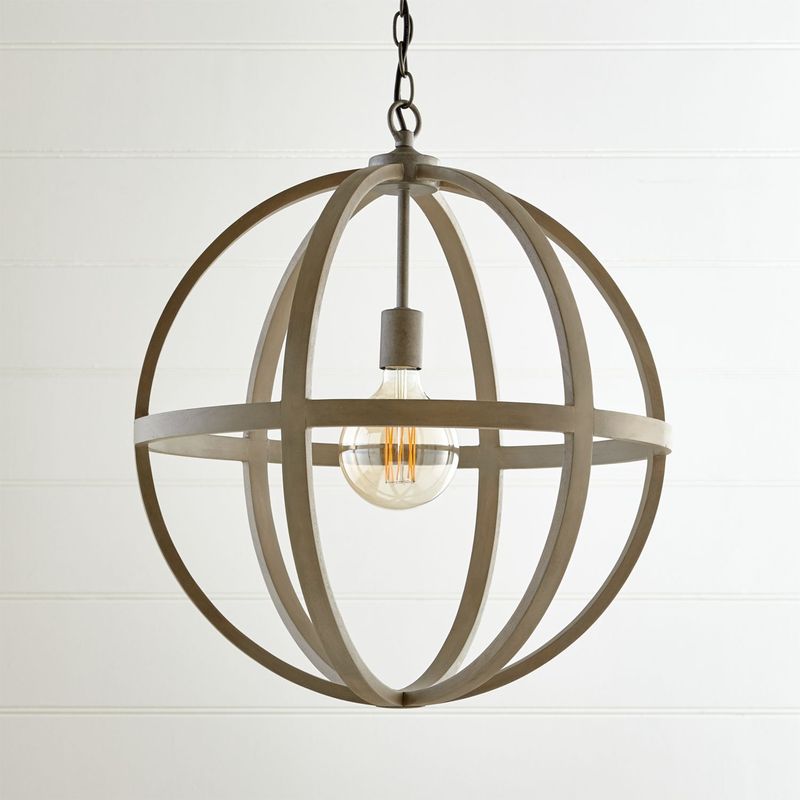 CRATE & BARREL - Lámpara Colgante Braden Madera Gris CURREY