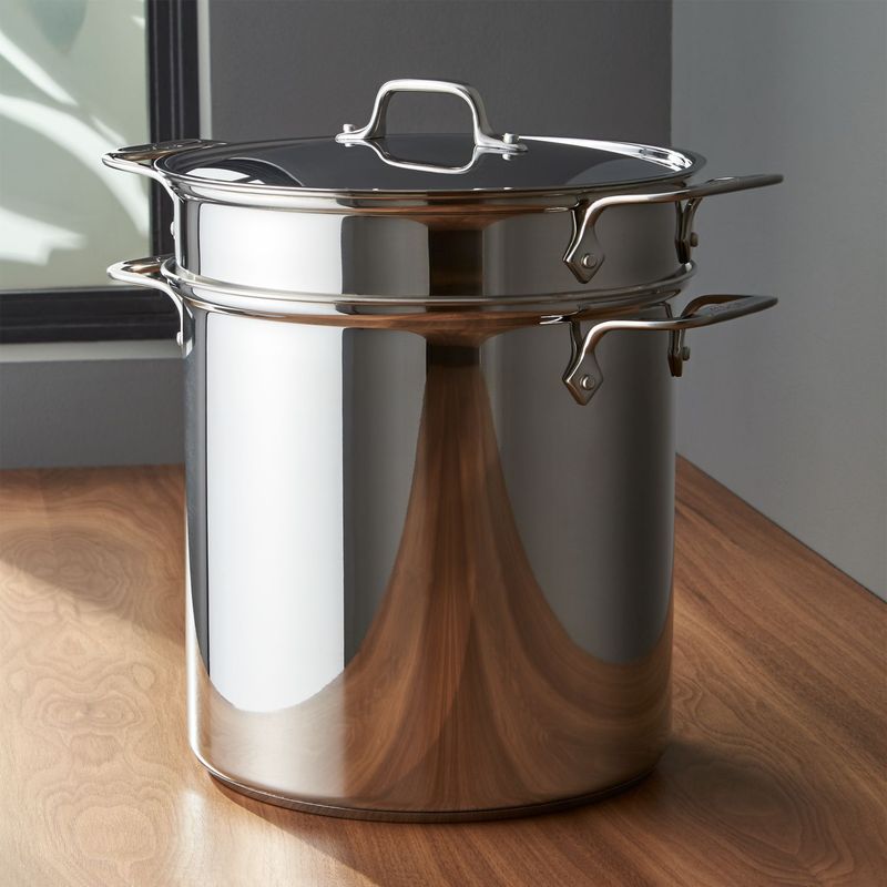 CRATE & BARREL - Olla Multiuso de Acero Inoxidable 12qt All-Clad