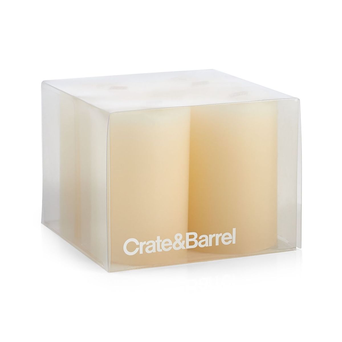 CRATE & BARREL - Set de 4 Velas Pillar 5x8cm