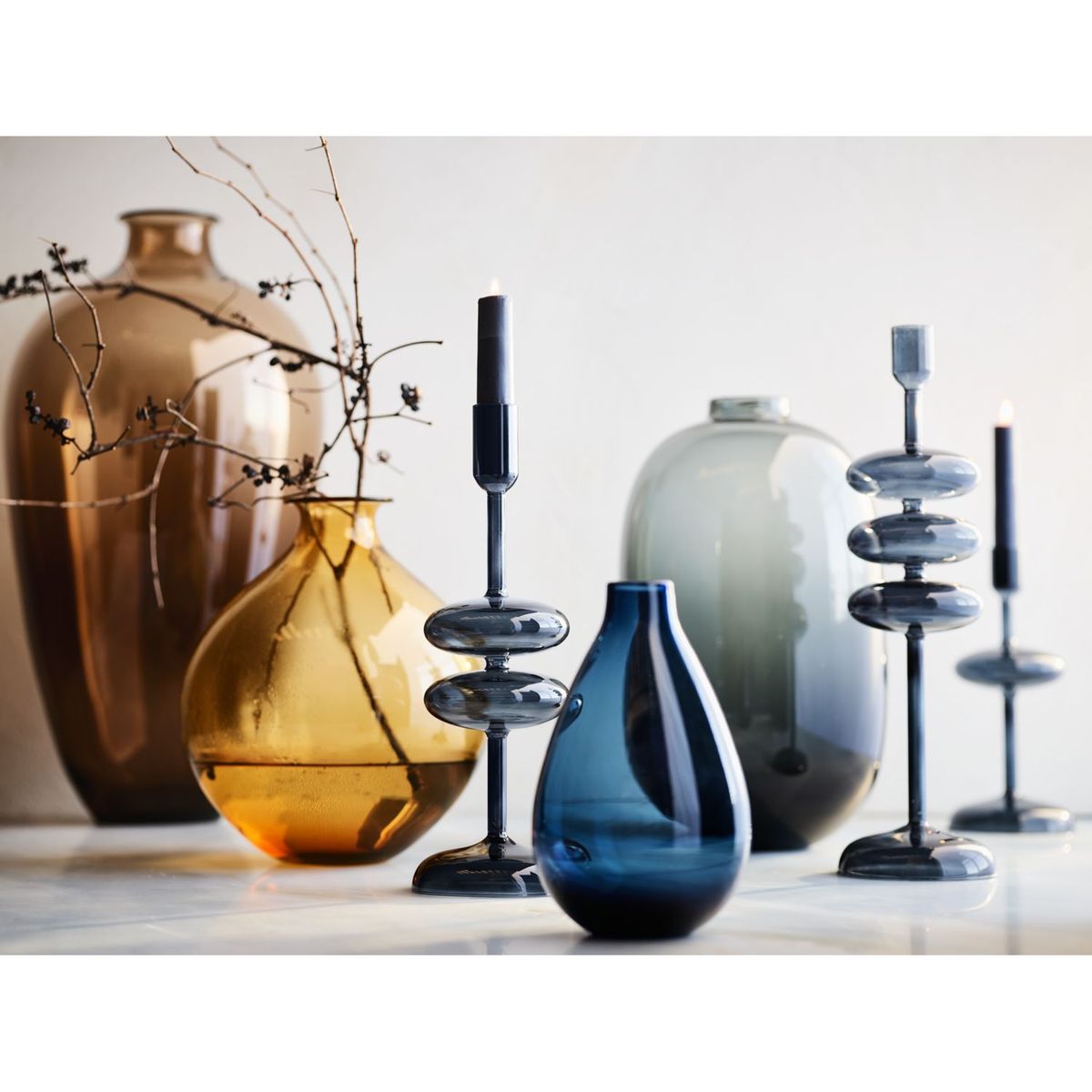 CRATE & BARREL - Florero Zeri Night 18cm