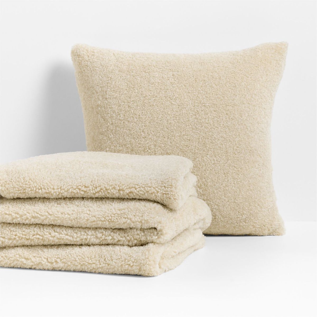 CRATE & BARREL - Funda de Cojín Shearling 51x51cm