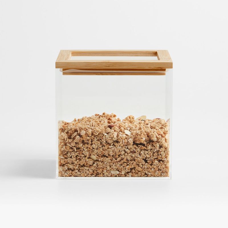 CRATE & BARREL - Contenedor con Tapa de Madera