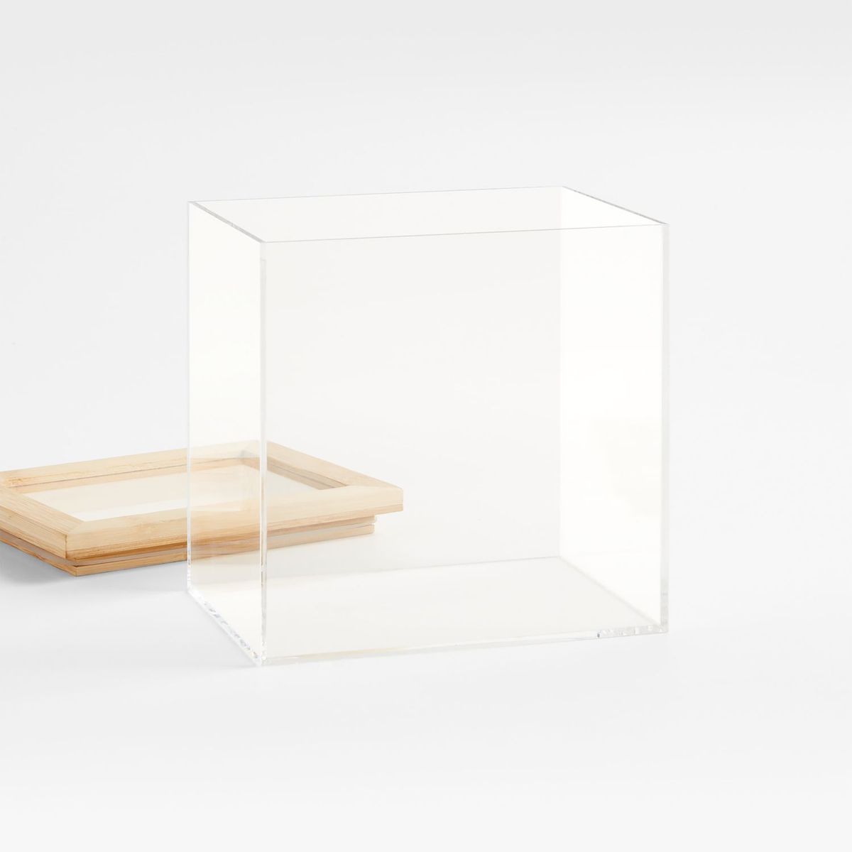 CRATE & BARREL - Contenedor con Tapa de Madera