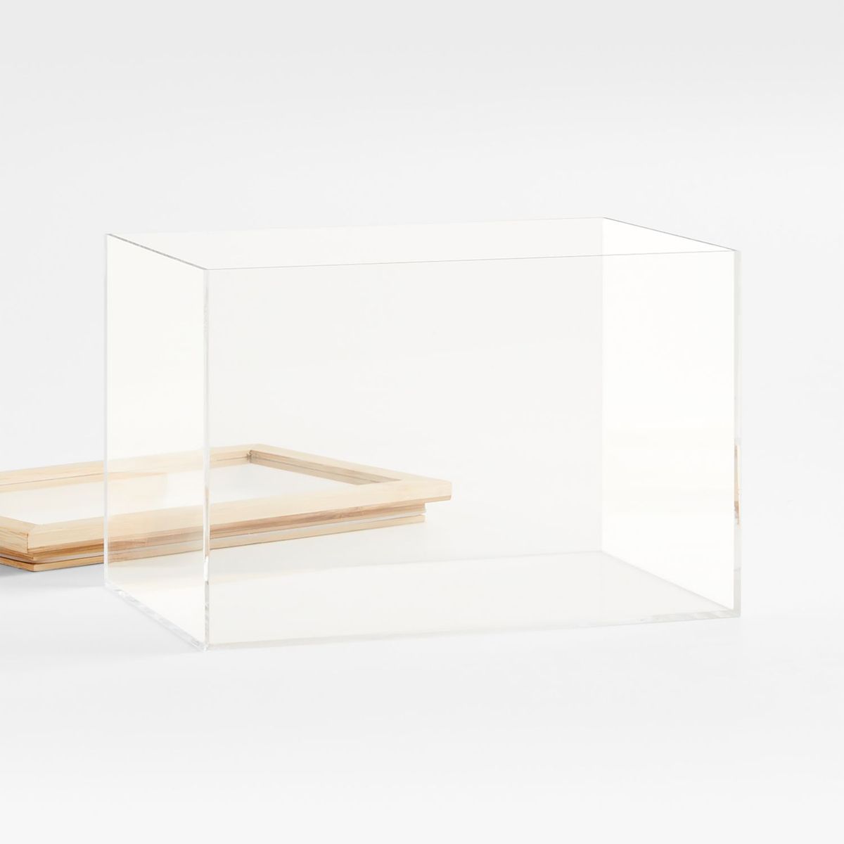 CRATE & BARREL - Contenedor con Tapa de Madera