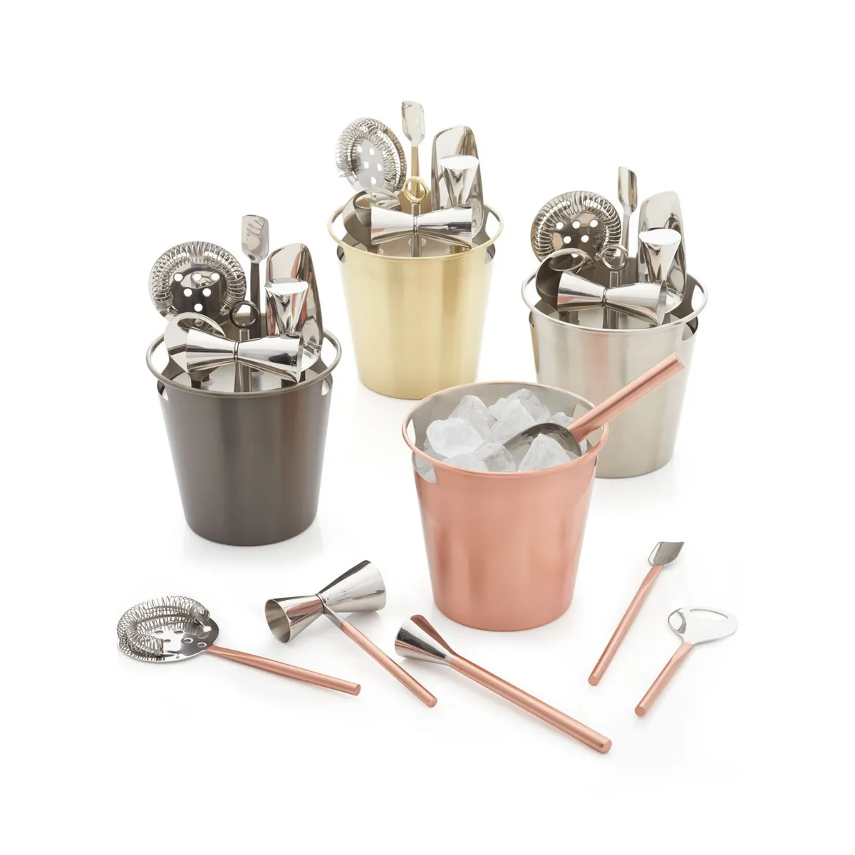 CRATE & BARREL - Set de Utensilios Bar Inox Grafito