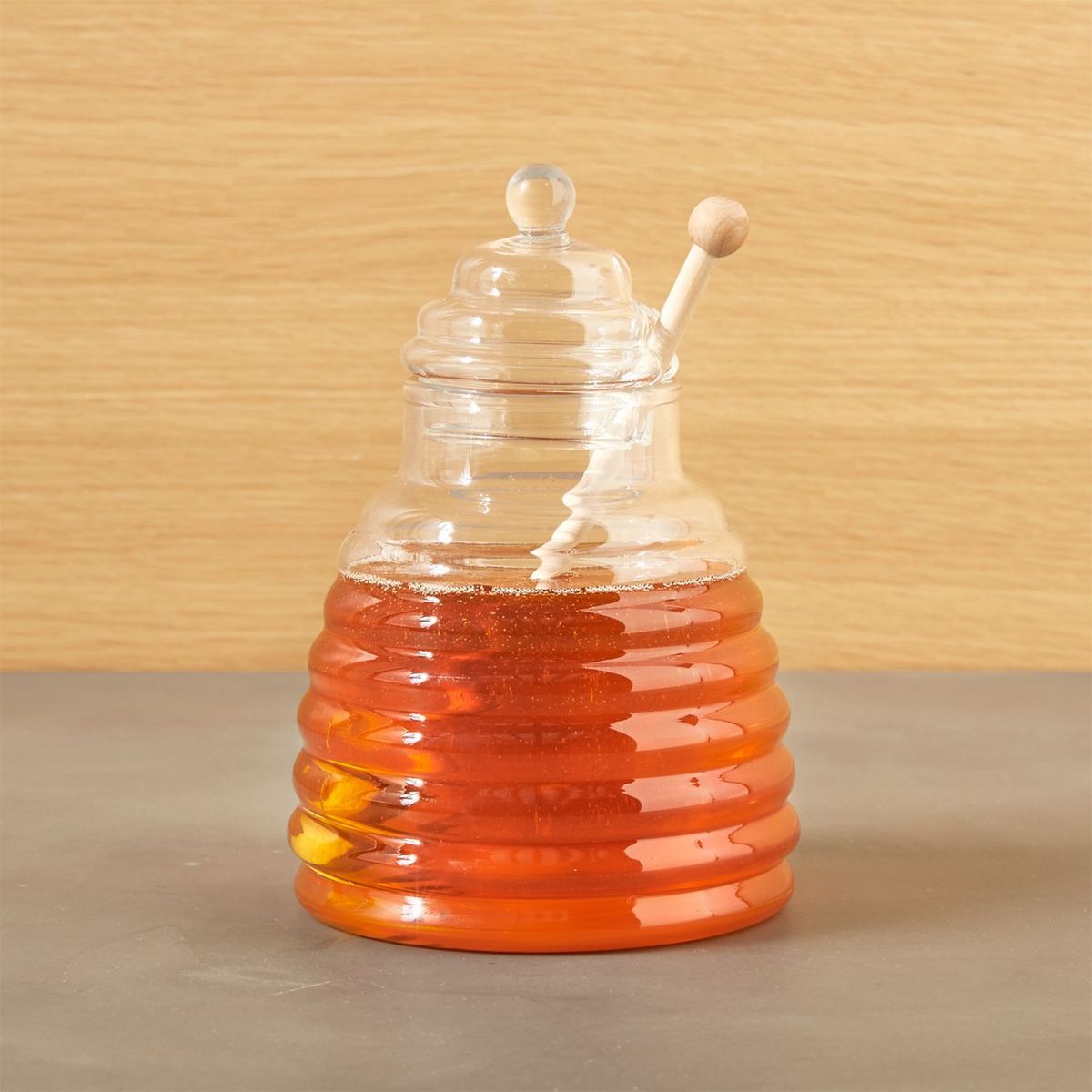 CRATE & BARREL - Colmena para Miel de Abeja con Cazo de Madera