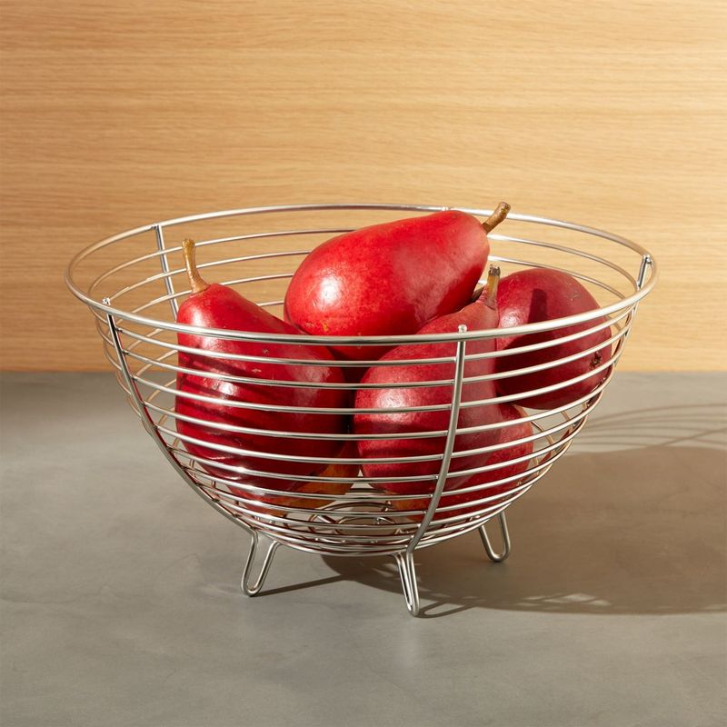 CRATE & BARREL - Fruetero de Alambre de Acero Inoxidable Carter