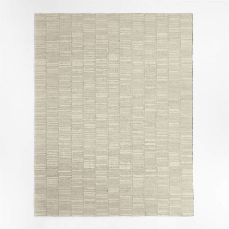 CRATE & BARREL - Alfombra De Lana Gris Carmel 183x274cm