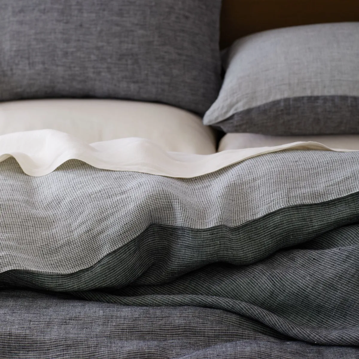 CRATE & BARREL - Funda de Duvet Reversible Hemp 