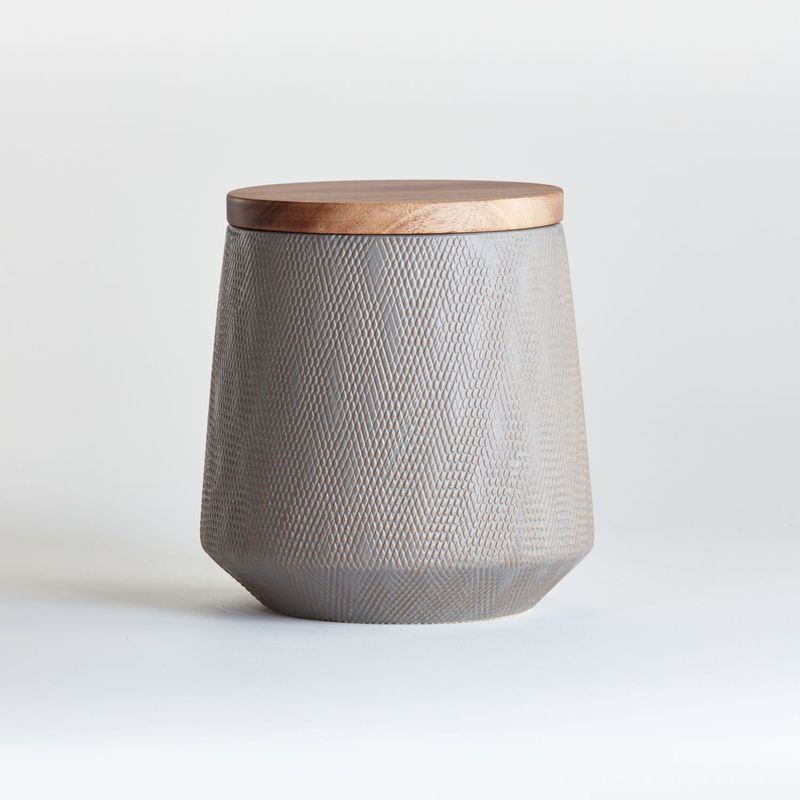CRATE & BARREL - Canister Pequeño Ethan Gris