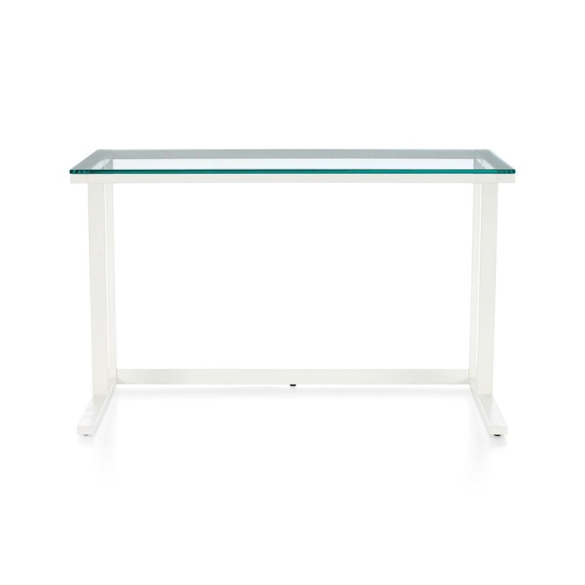 CRATE & BARREL - Escritorio Pilsen Salt de Cristal con Base de Hierro