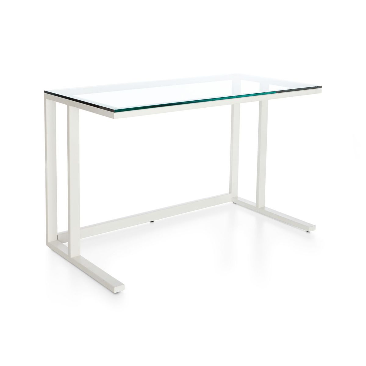 CRATE & BARREL - Escritorio Pilsen Salt de Cristal con Base de Hierro