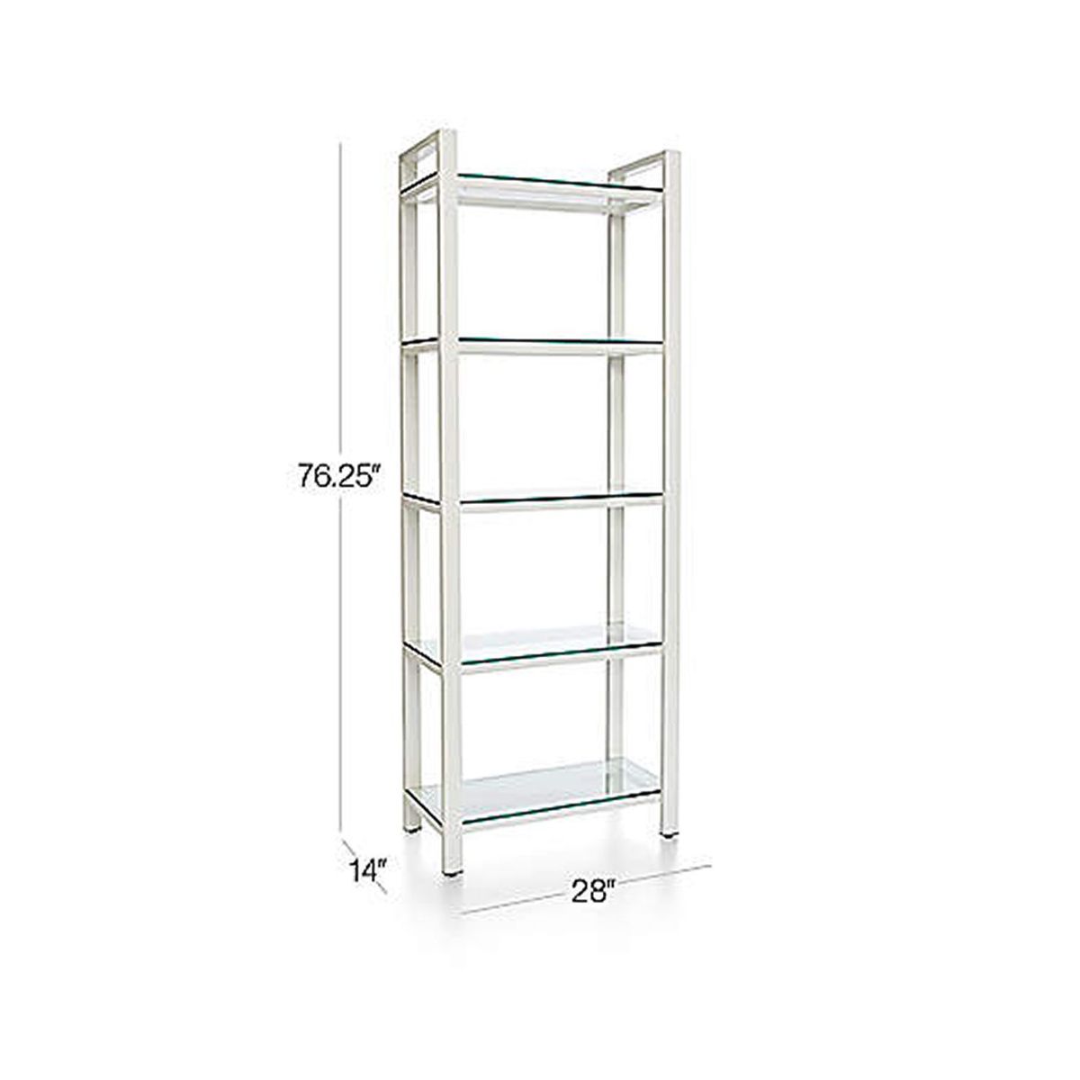 CRATE & BARREL - Librero con Estantes de Vidrio Pilsen White