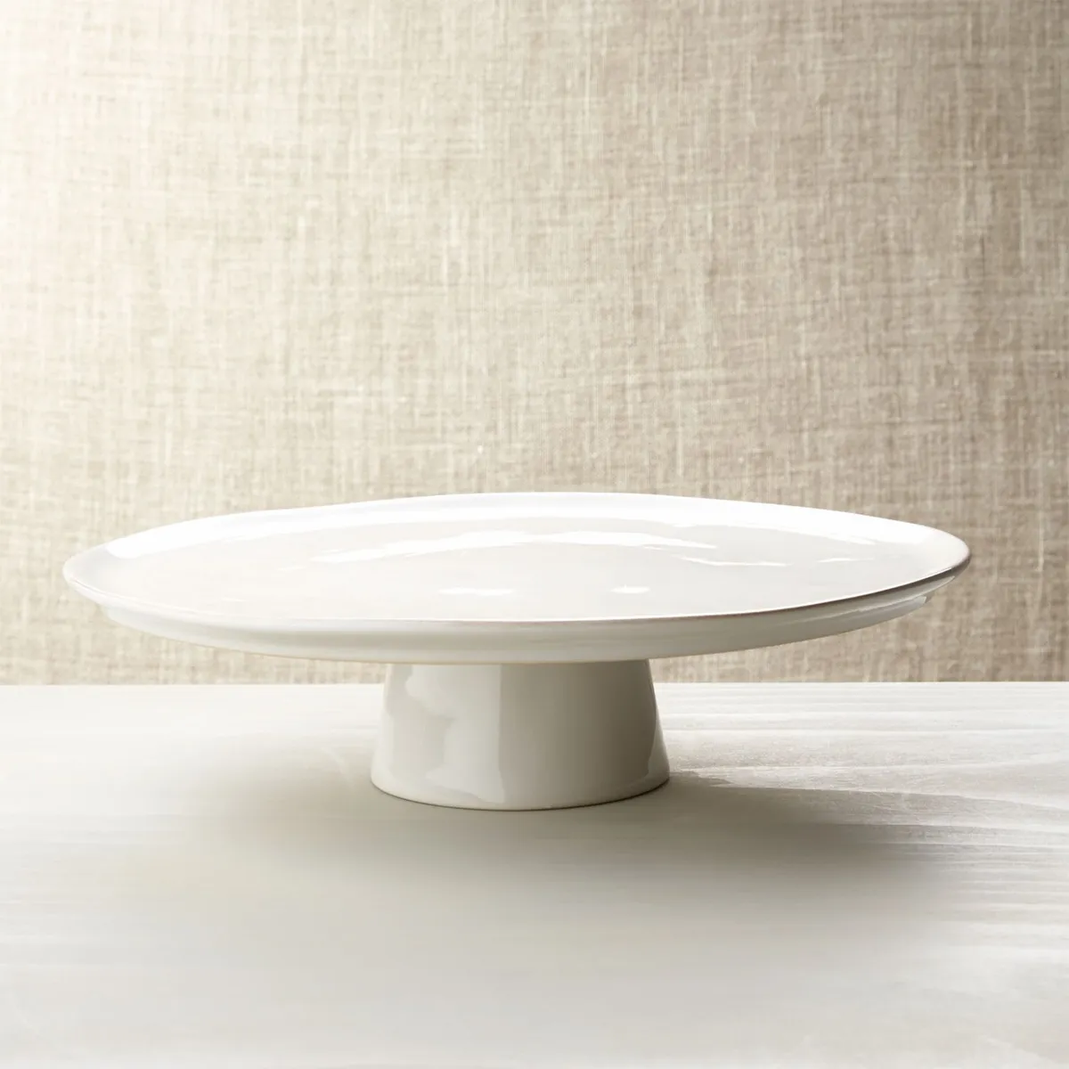 CRATE & BARREL - Pedestal para Tortas Marin Grande Blanco