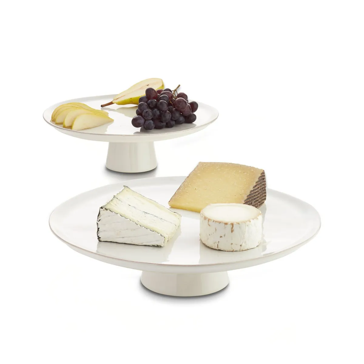 CRATE & BARREL - Pedestal para Tortas Marin Grande Blanco