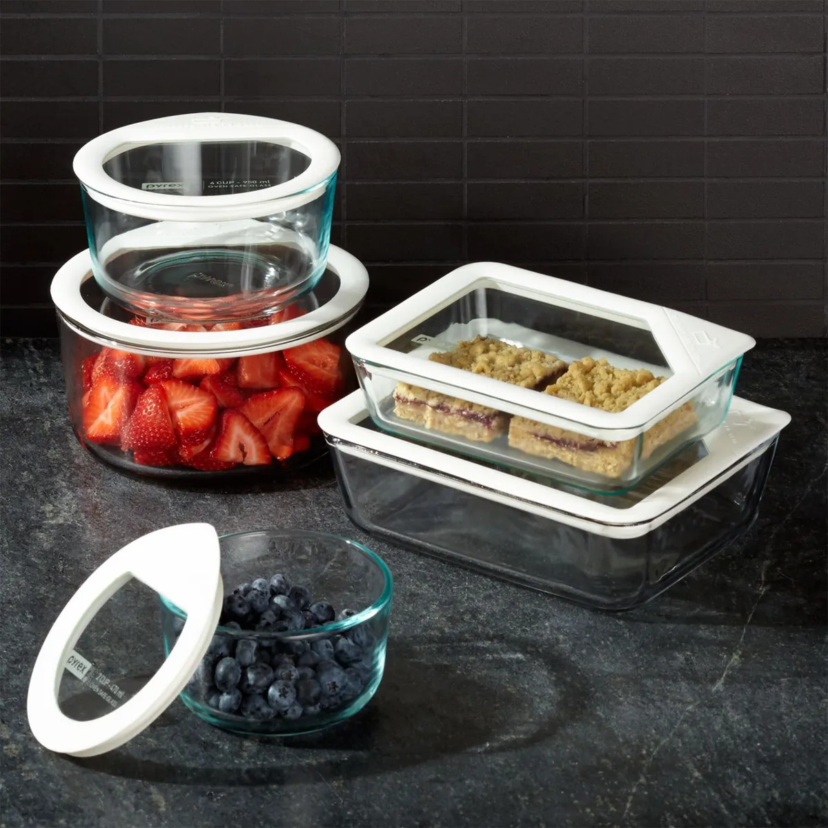 CRATE & BARREL - Set de Contenedores 10 Piezas de Vidrio Pyrex Ultimate
