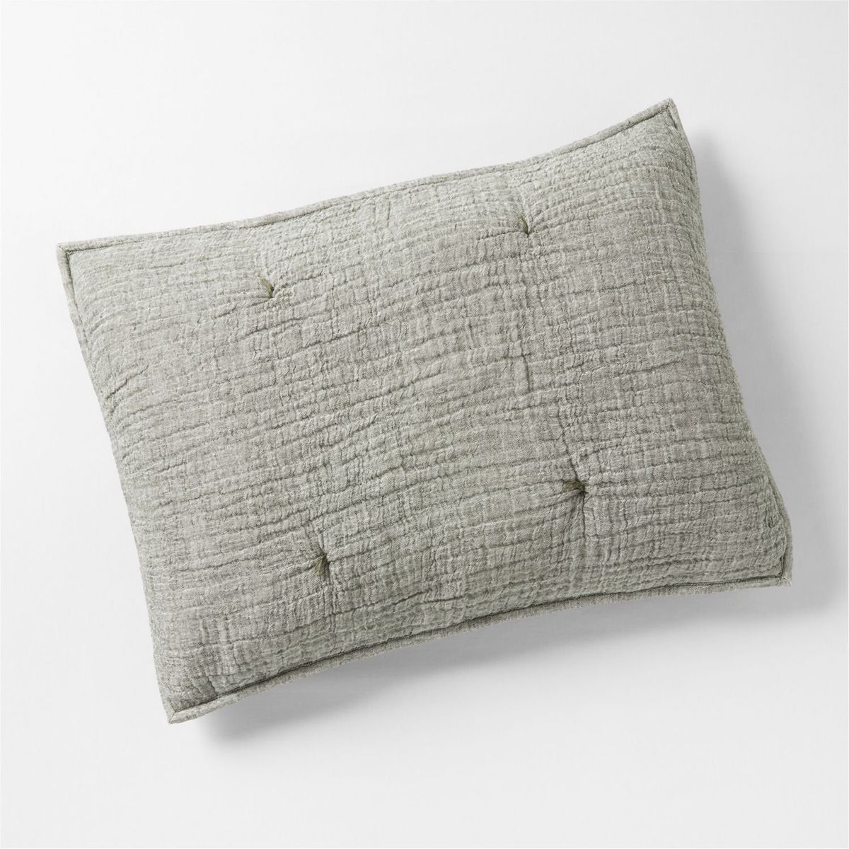 CRATE & BARREL - Funda De Almohada Aire Crinkle Verde Estándar