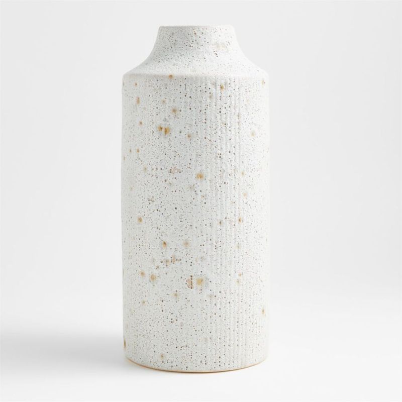 CRATE & BARREL - Jarrón Ema Blanco XL