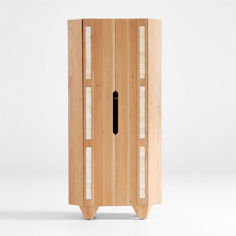 CRATE & BARREL - Librero Penny Galveston de Madera con 2 Puertas