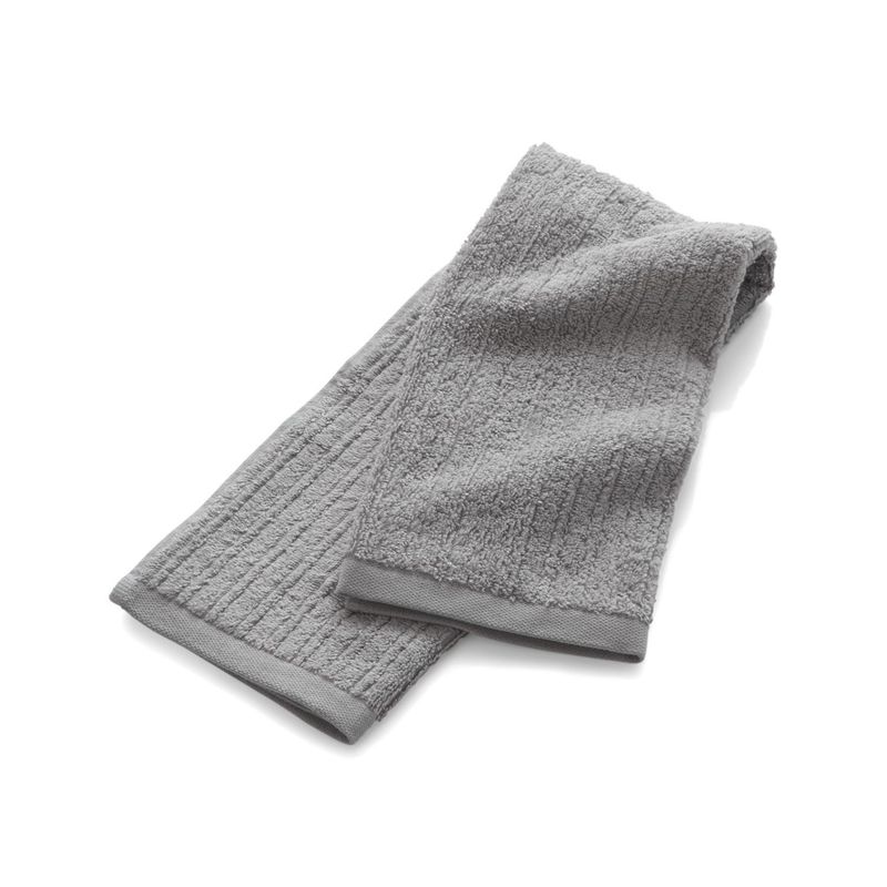CRATE & BARREL - Toalla de Baño Ribbed Gris  100% Algodón 500gr