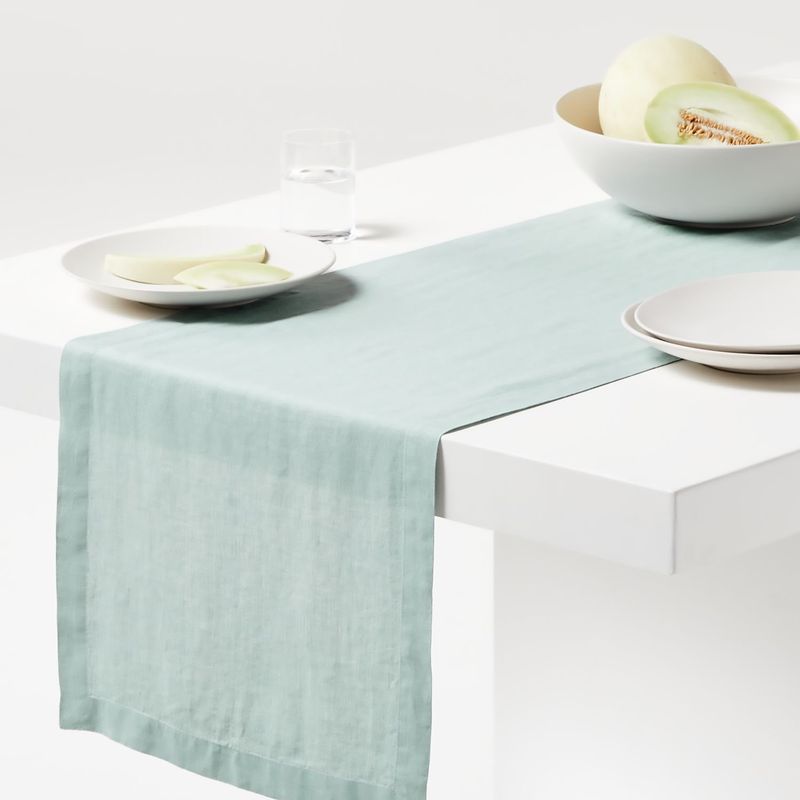 CRATE & BARREL - Camino de Mesa Marin de Lino 305cm