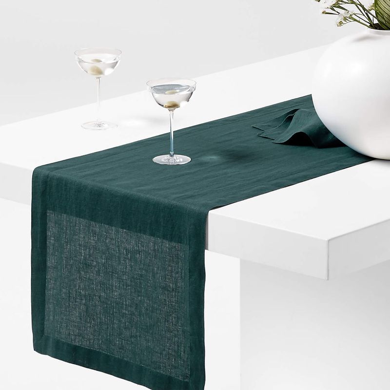 CRATE & BARREL - Camino de Mesa Marin de Lino 305cm