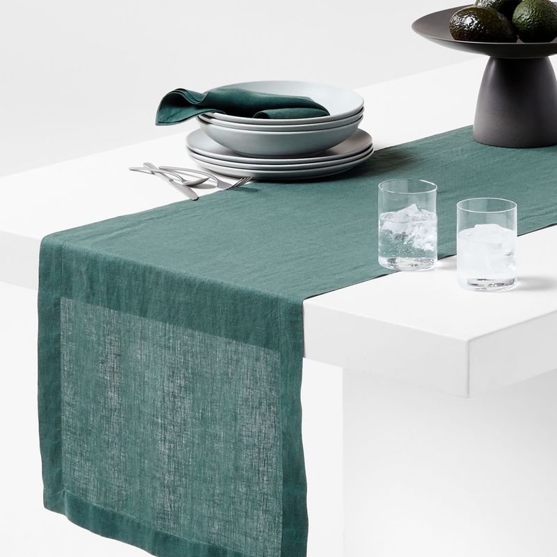 CRATE & BARREL - Camino de Mesa Marin de Lino 305cm