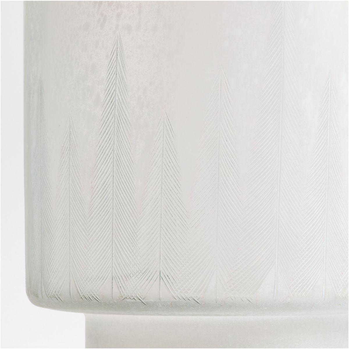 CRATE & BARREL - Porta Velas Con Grabado De Árbol Navideño Pequeño