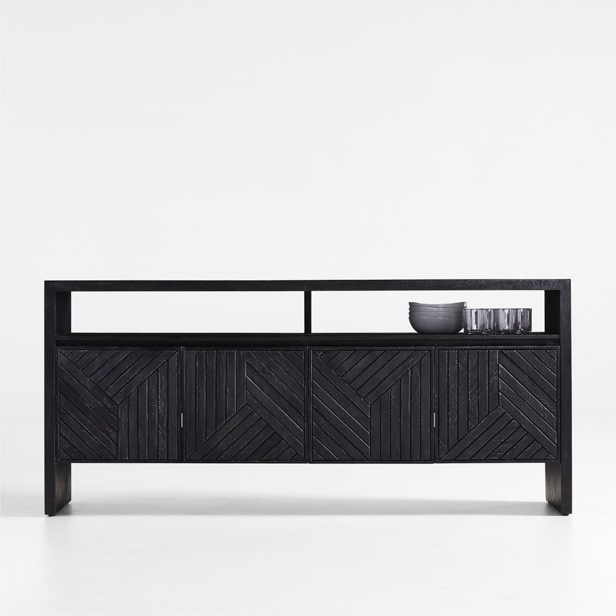 CRATE & BARREL - Aparador Dunewood de Madera de Mango 4 Puertas