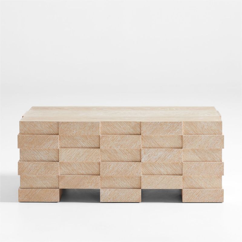 CRATE & BARREL - Mesa de Centro Rectangular de Madera Flitch