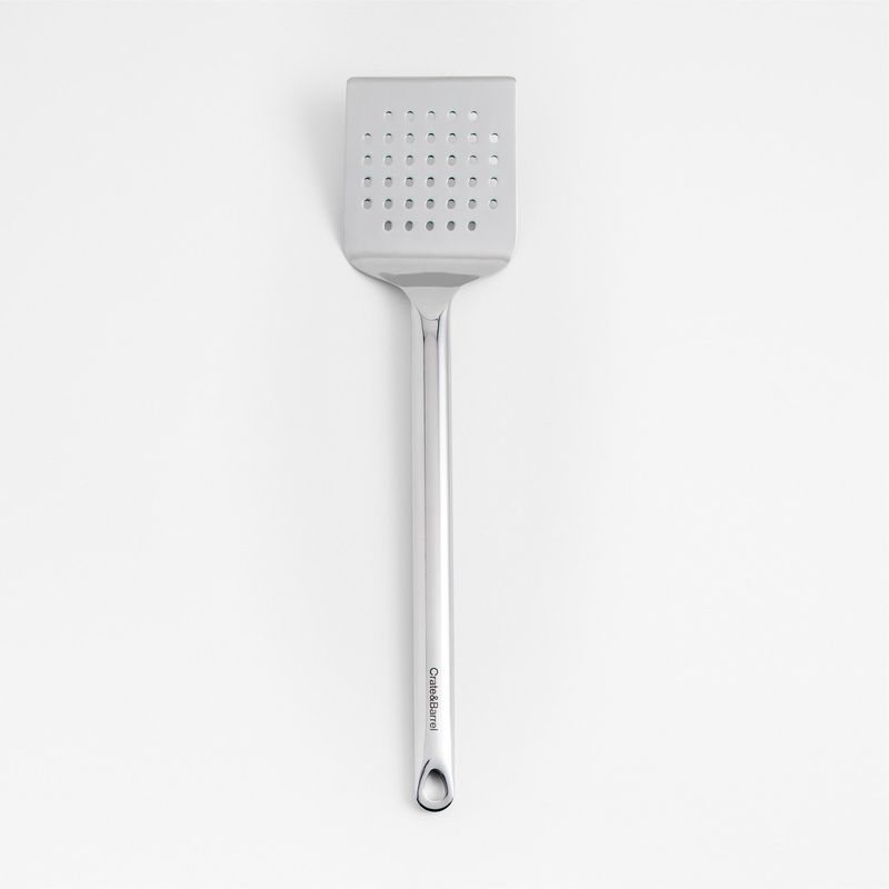 CRATE & BARREL - Espátula Ranurada de Acero Inoxidable 