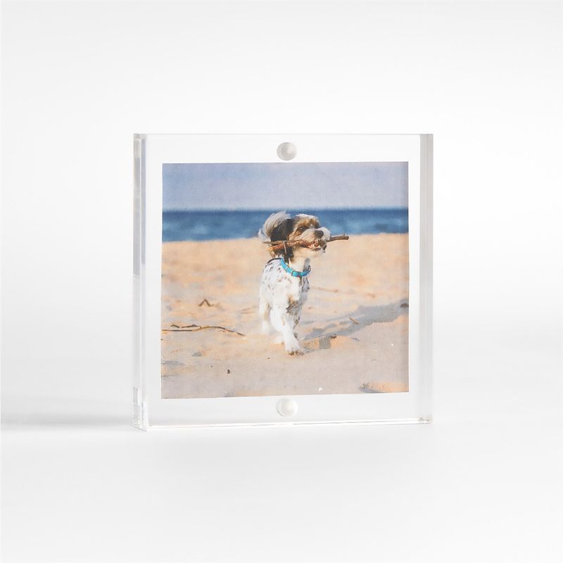 CRATE & BARREL - Marco de Fotos de Bloque Acrílico de 10x10cm
