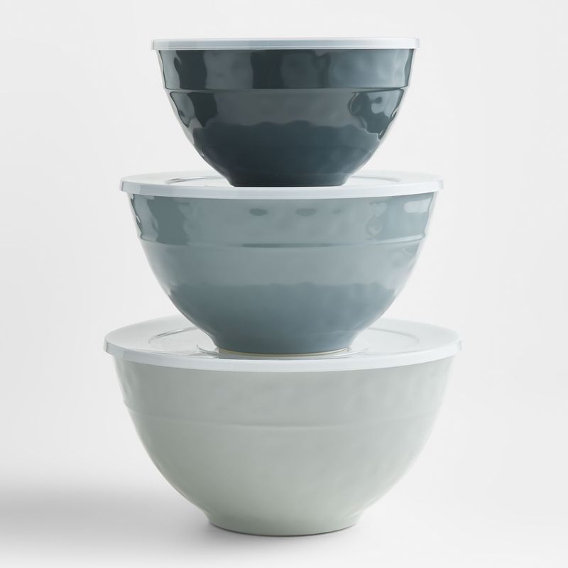 CRATE & BARREL - Set de 3 Bowls con Tapa