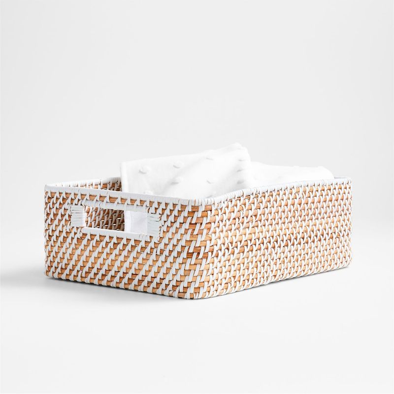 CRATE & BARREL - Organizador Bajo Sedona Blanco