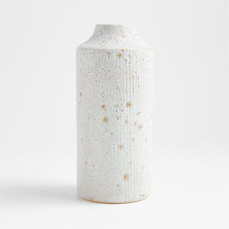 CRATE & BARREL - Jarrón Ema Blanco Grande